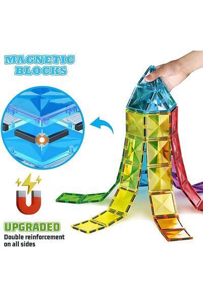 Choice 24pcs Light Magnetic Building Blocks,3d Educational Stem Building Toys, Stimulate Creativity And Bra