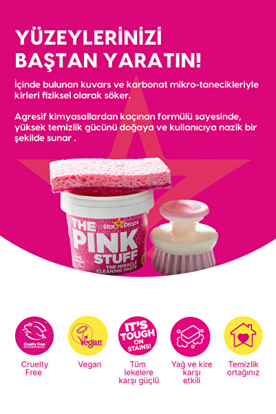 ThePinkStuff Mucizevi Temizlik Macunu 850 g – Çok Amaçlı, Ocak-Fırın, Lavabo & Banyo Yüzeyleri Leke & Yağ Çözücü