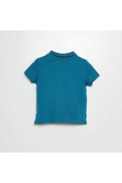 KIABI Cotton piqué polo shirt BLUE