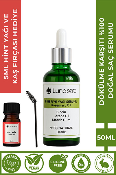 Lunsera %100 Doğal Biberiye Yağlı Dökülme Karşıtı 50ml Saç Serumu.