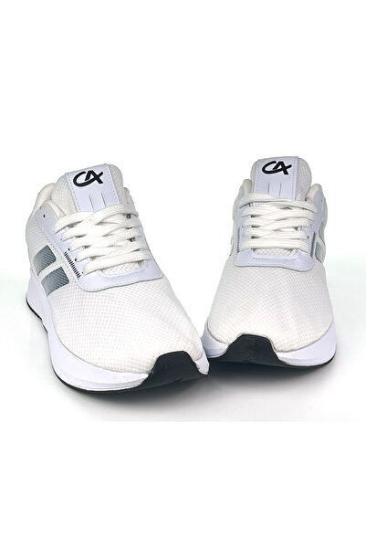 KAJILA Men's White Black Lace-Up Breathable Flexible Lightweight Casual Sneaker Sports Shoes