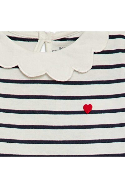 KIABI T-shirt with small ruffled collar WHITE