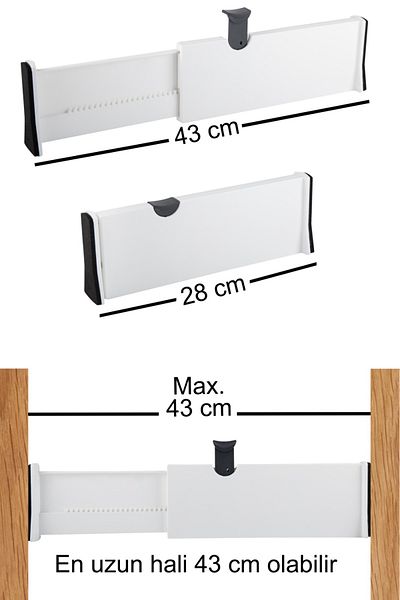 MİLANO HOME 2-piece ADjustaBle Telescopic Drawer Set - Makeup anD Closet DiviDer, Organizer InsiDe