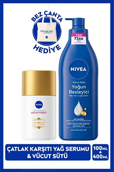 NIVEA Luminous630 Çatlak Karşıtı Vücut Yağ Serumu 100ml Ve Yoğun Besleyici Vü...