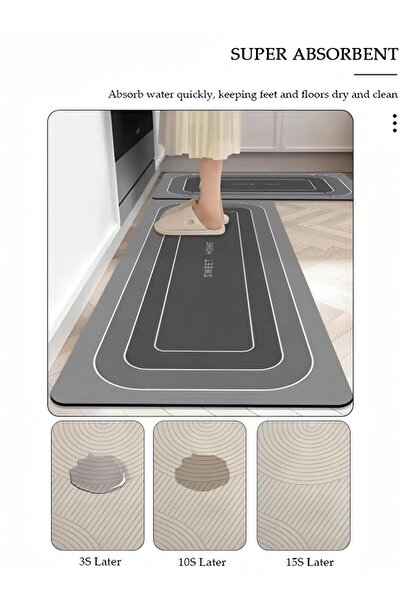 Generic 2-piece Kitchen Mat And Carpet Set, Non-slip Quick-drying Diatom Mud Floor Mat 40*60 40*120cm