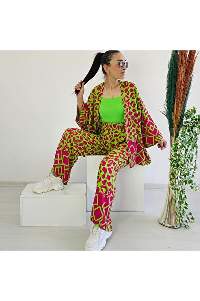 Altı Üstü Butik Set kimono din viscoză cu model de piatră