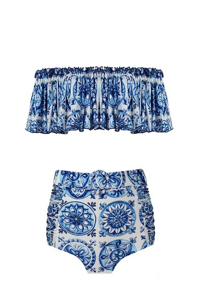 Nur Karaata HelianthusBleuBlanc - Comfortable FitBikiniSet