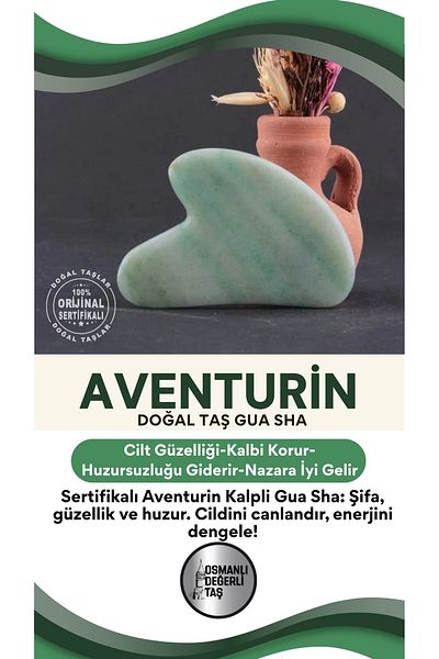 OSMANLI DOĞAL TAŞ جهاز تدليك الوجه Gua Sha بقلب اليشم المعتمد