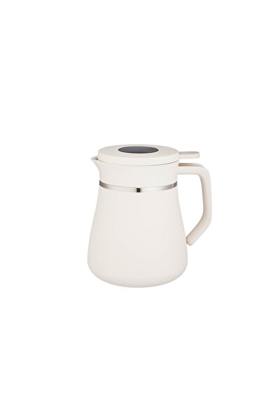 ALSAIF Coffee And Tea Vaccum Flask Steel In White / Leak-proof And Keeps Drinks Hot 1 Liter