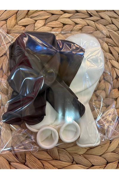 Deniz Party Store 5 Burgundy and White Latex Balloons - Pack of 10