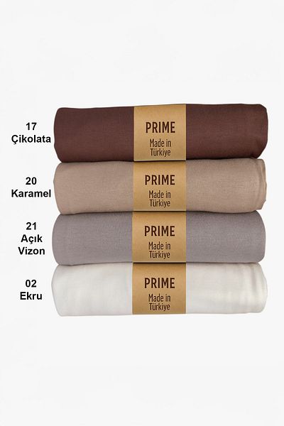 DAKKA KADİMA Combed Cotton Shawl Set of 4 (Chocolate - Caramel - Light Mink - Ecru)