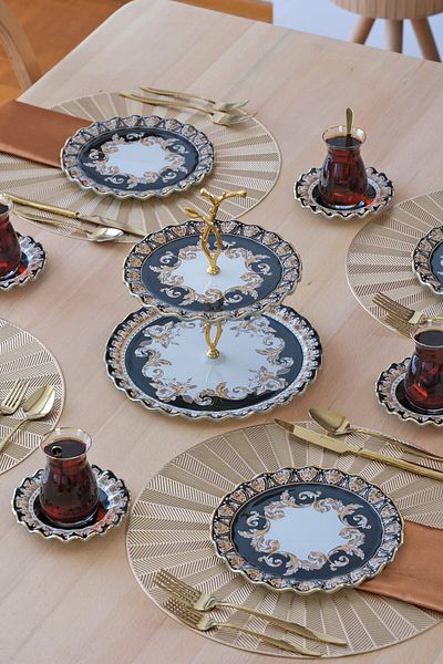 Glore Ragusa Gold Gilded 26 Piece Cake Set for 6 People