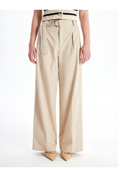 LC Waikiki Comfortable Fit Women's Trousers with Waist Belt