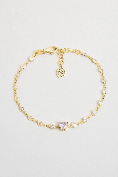 So CHIC... Aşk Yolu 18 Ayar Sarı Altın Kaplama 19 Cm Gümüş Bileklik