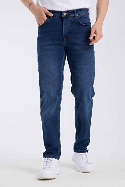 OneZero Чоловічі штани темно-сині Regular Fit на блискавці