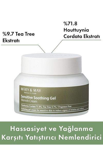 Mary & May Sensitive Soothing Gel - Sensitivity and Anti-Oil, Soothing Moisturizing Cream, Blemish Cream