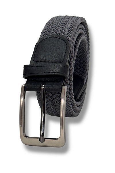 Gesa Men's Elastic Braided Flexible Gray Belt 3.5 cm
