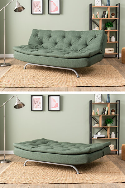 Pafu Rivo Üçlü Yataklı Koltuk Keten Haki