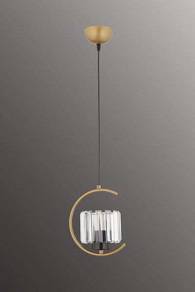 ESSLİGHT Eftal Single Antique Pendant Lamp Chandelier (Crystal Stone) Entrance Hall Young Room