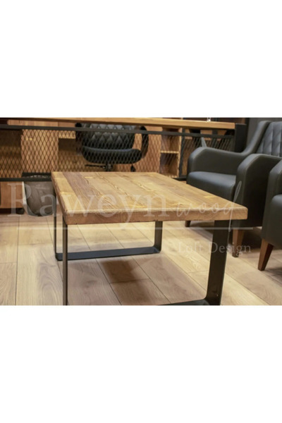deryawood Deryawood Masif Ahşap Dogal Ofis Sehpası 45*45*45