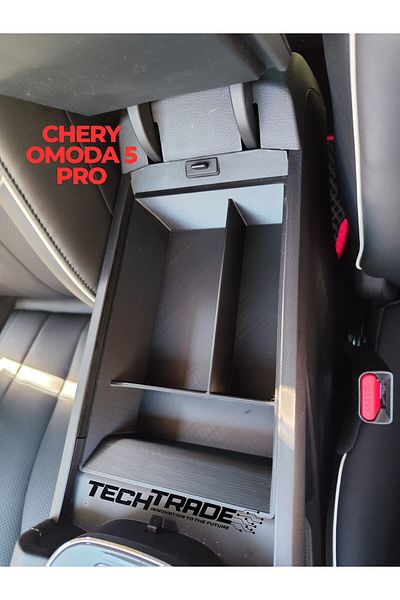 Tech Trade Chery Omoda 5 Pro Armrest Organizer-3 Compartments Black (Not Compatible with Omoda 5.)