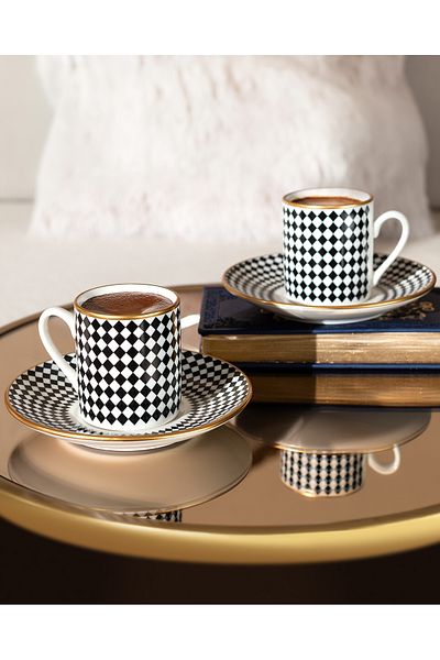 Madame Coco Evorde Bella 2-Person Coffee Cup Set - Black/White