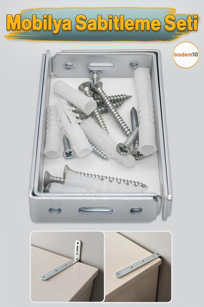 Badem10 Mobilya Eşya Dolap Sabitleme Sabitleyici Birleştirme Çocuk Seti Kiti ...
