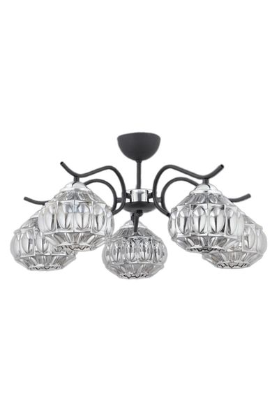 ESSLİGHT Diamond 5 Li (Smoked Glass) Living Room Kitchen Bedroom Young Room Chandelier