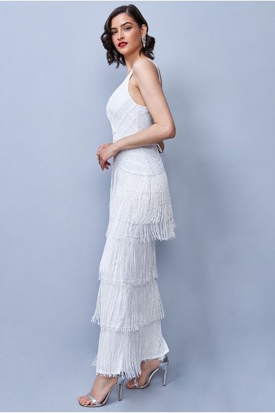 GATSBYLADY LONDON Limited Bridal Edition Tessa Maxi Long Backless Gown in White