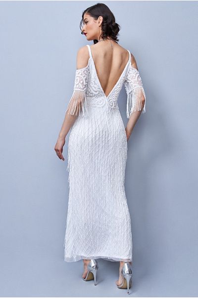 GATSBYLADY LONDON Limited Bridal Edition Daisy Maxi Long Backless Gown in White