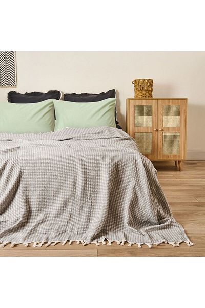 Evidea Soft Punto Double Bedspread - Gray - 200X230 cm
