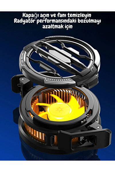 Fibaks Telefon Tablet Soğutucu Fan 15w Power Radyatörlü Magsafe/manyetik Ve Klipsli Parmaklık Eldiven