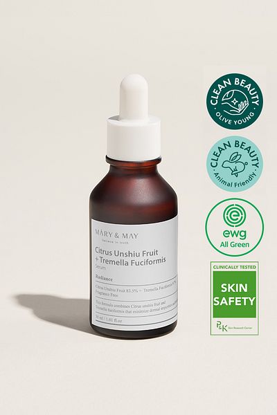 Mary & May سيروم تفتيح الحمضيات Unshiu Tremella Fuciformis المضاد للعيوب مع فيتامين C