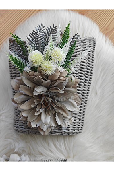 Serçeden Ahşap kapı süsü, paspas ve sepet 3 parça takım