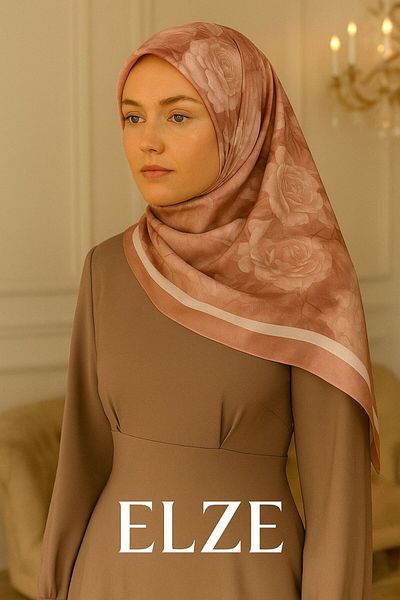 ELZE MODA Rose Patterned Viscose Soft Shal