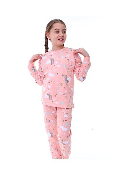 İsobel Kids طقم بيجامة بناتي مصنوع من القطن بنسبة 100% بنمط وحيد القرن