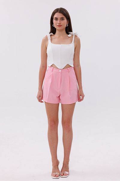 GENIUS STORE Fundachoosesxgenius Women's Pleated Shorts No Show Laminated Women's Shorts Pleated-Shorts