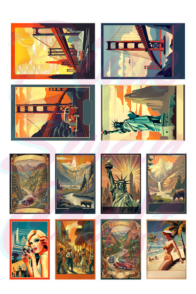 Pink Swan Craft Američki vintage tematski set - Bullet Journal, Scrapbook, Pl...