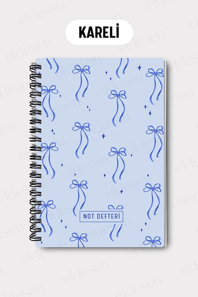 Eldesen Tasarım A5 Spiral Checkered School Notebook, 50 Sheets 100 Pages, Cardboard Cover Notepad