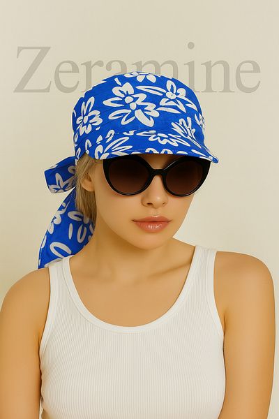 ZERAMİNE Tie-Up Visor Bandana Visor Hat with Uv Protector