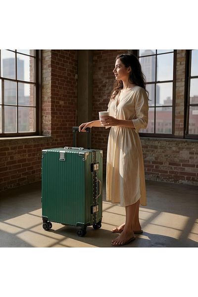 ZAAPPY Aluminum Frame Luggage, silent spinner wheels, zipperless hard shell, 24 inch [20-25KG]