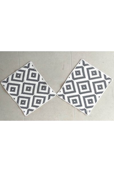 Generic Brand طقم سجاد لمقعد السيارة مكون من 3 قطع من Efe Cushion (أسود-أبيض-رمادي-أبيض)