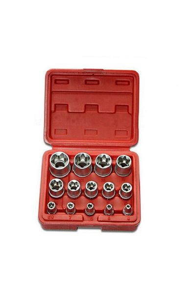 Choice 1 Set-red 4/5/14pcs Female E Star Torx Socket Set E4-e24 E-torx External Hex Socket Insert Nut