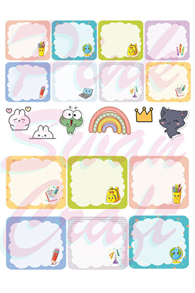 Pink Swan Craft Školski set slatkih stikera - Bullet Journal, Scrapbook, Plan...