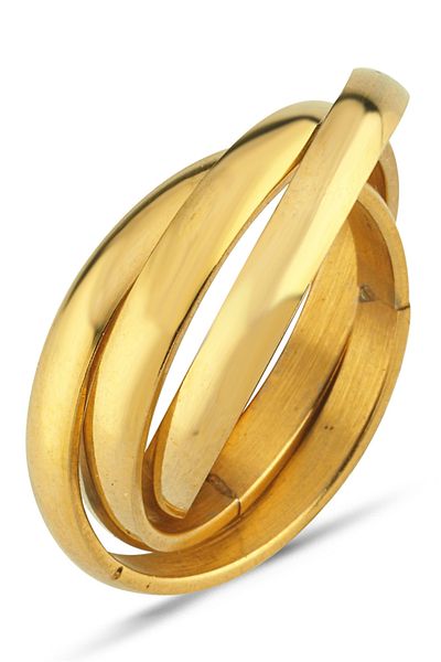 Takı Dükkanı Trinity 3-Piece Interlocking Spiral Steel Stress Ring Cl44