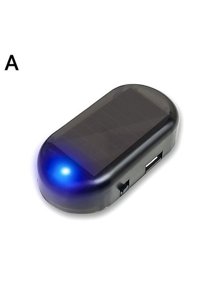 Choice ضوء أمان مزيف للسيارة الزرقاء يعمل بالطاقة الشمسية، إنذار وهمي لاسلكي، تحذير ضد السرقة