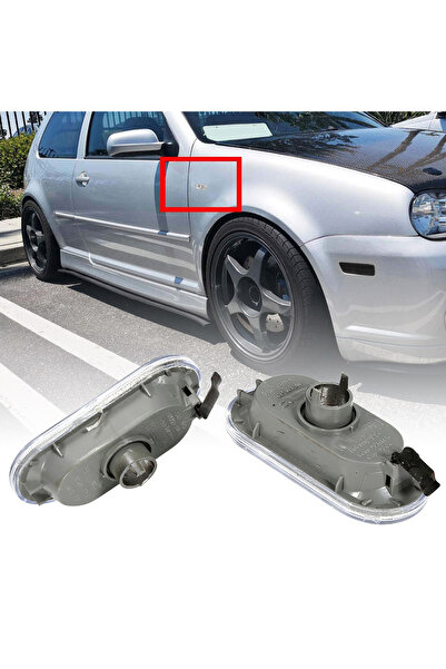 Choice 2pcs Side Marker Lights Turn Signal Lamp Warning Lights Compatible for Volkswagen Golf 4 Mk4 Bora...