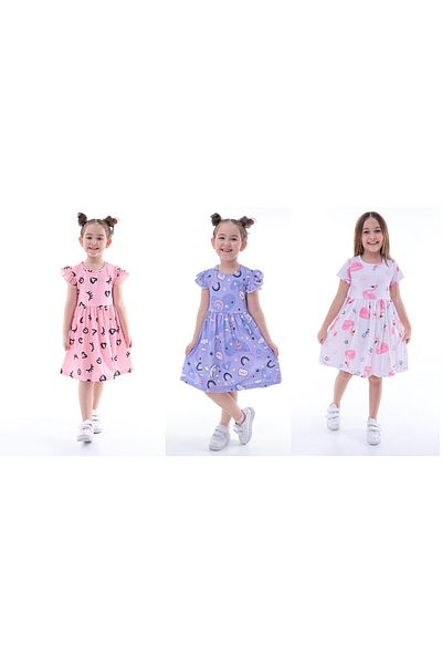 minikiss 3 Printed Lycra Girls' Dress