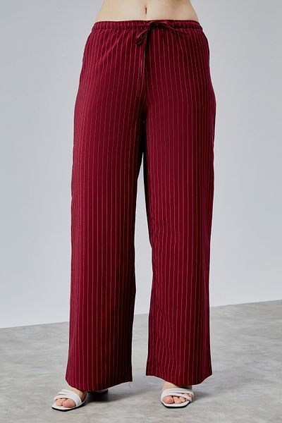 GENIUS STORE Pantaloni de damă Pantaloni cu dungi cu talie înaltă cu buzunare STRIPED-PANT