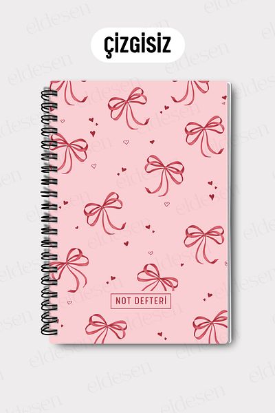 Eldesen Tasarım A5 Spiral Unlined School Notebook, 50 Sheets 100 Pages, Cardboard Cover Notepad